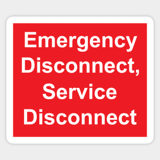 Emergency Disconnect, Service Disconnect Identification Sticker